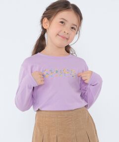 SHIPS / シップス Tシャツ | SHIPS KIDS:100〜130cm / フラワー 刺繍 ロゴ 長袖 Tシャツ