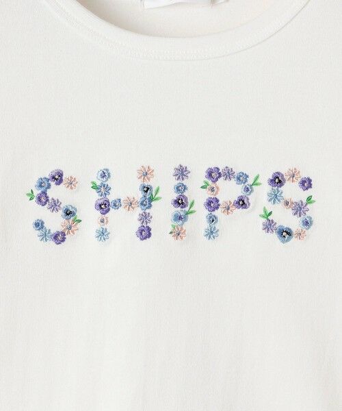 SHIPS / シップス Tシャツ | SHIPS KIDS:100〜130cm / フラワー 刺繍 ロゴ 長袖 Tシャツ | 詳細9