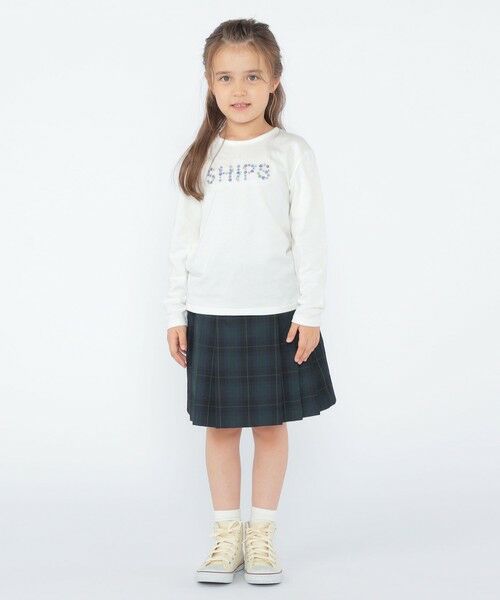 SHIPS / シップス Tシャツ | SHIPS KIDS:100〜130cm / フラワー 刺繍 ロゴ 長袖 Tシャツ | 詳細6