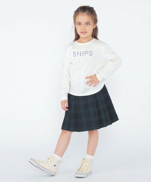 SHIPS / シップス Tシャツ | SHIPS KIDS:100〜130cm / フラワー 刺繍 ロゴ 長袖 Tシャツ | 詳細7