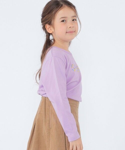 SHIPS / シップス Tシャツ | SHIPS KIDS:100〜130cm / フラワー 刺繍 ロゴ 長袖 Tシャツ | 詳細13