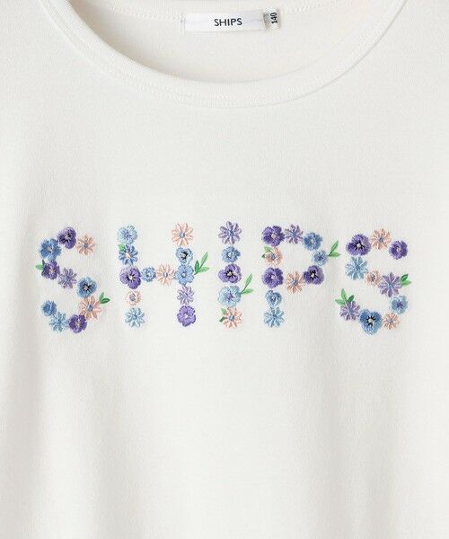 SHIPS / シップス Tシャツ | SHIPS KIDS:140〜150cm / フラワー 刺繍 ロゴ 長袖 Tシャツ | 詳細1