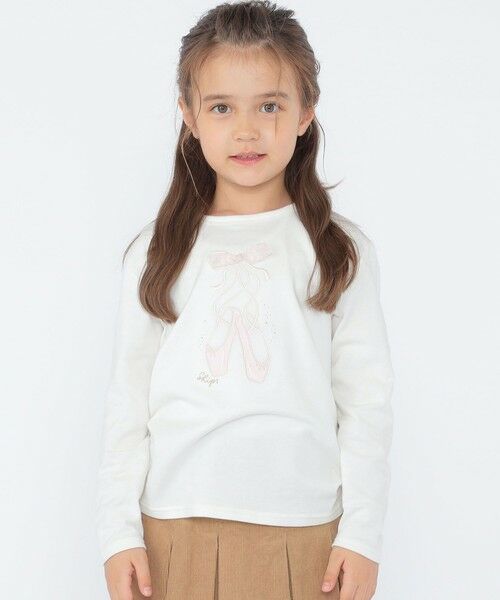 SHIPS / シップス Tシャツ | SHIPS KIDS:100〜130cm / バレエシューズ デザイン 長袖 Tシャツ | 詳細1