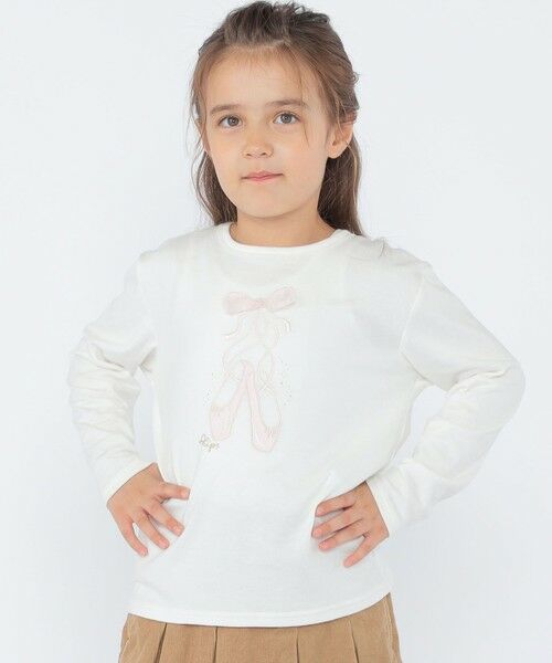 SHIPS / シップス Tシャツ | SHIPS KIDS:100〜130cm / バレエシューズ デザイン 長袖 Tシャツ | 詳細3