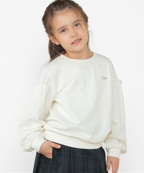 SHIPS / シップス スウェット | SHIPS KIDS:100〜130cm / フリルスリーブ スウェット(オフホワイト)