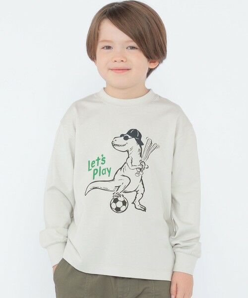 SHIPS / シップス Tシャツ | 【SHIPS KIDS別注】ARCH＆LINE:100〜130cm / ダイナソー ロングスリーブ Tシャツ | 詳細1