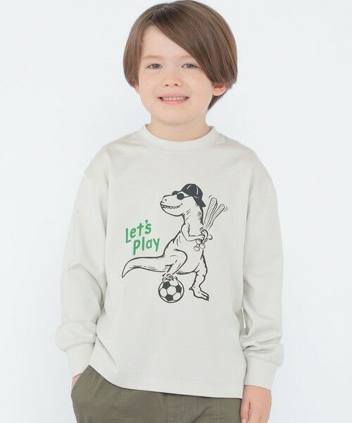 SHIPS / シップス Tシャツ | 【SHIPS KIDS別注】ARCH＆LINE:100〜130cm / ダイナソー ロングスリーブ Tシャツ | 詳細2