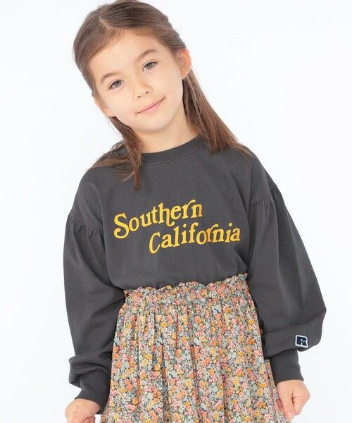 SHIPS / シップス Tシャツ | 【SHIPS KIDS別注】RUSSELL ATHLETIC:100〜150cm / 長袖 TEE(ダークグレー)