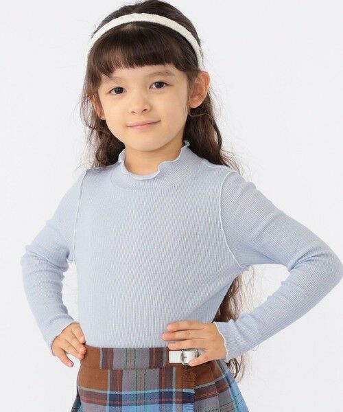 SHIPS / シップス Tシャツ | SHIPS KIDS:100〜140cm / ドライ リブ メロウ ハイネック トップス(ライトブルー)