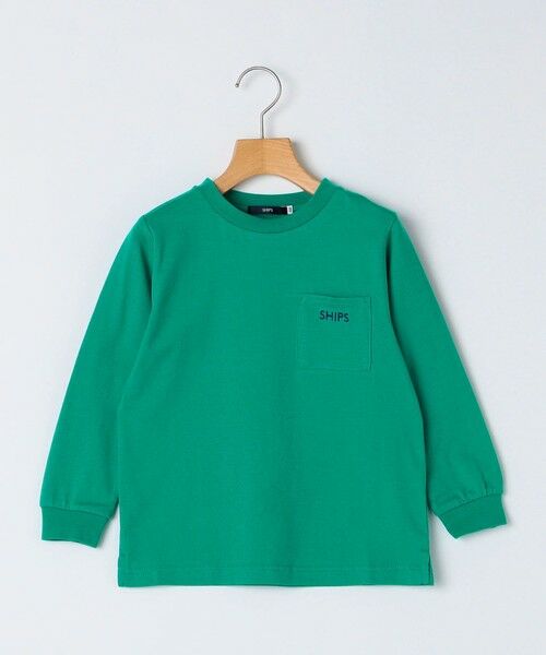 SHIPS / シップス Tシャツ | SHIPS KIDS:100〜130cm / SHIPS ロゴ 長袖 TEE(グリーン)