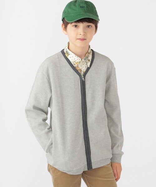 SHIPS / シップス Tシャツ | SHIPS KIDS:140〜160cm / ワッフル カーディガン | 詳細1