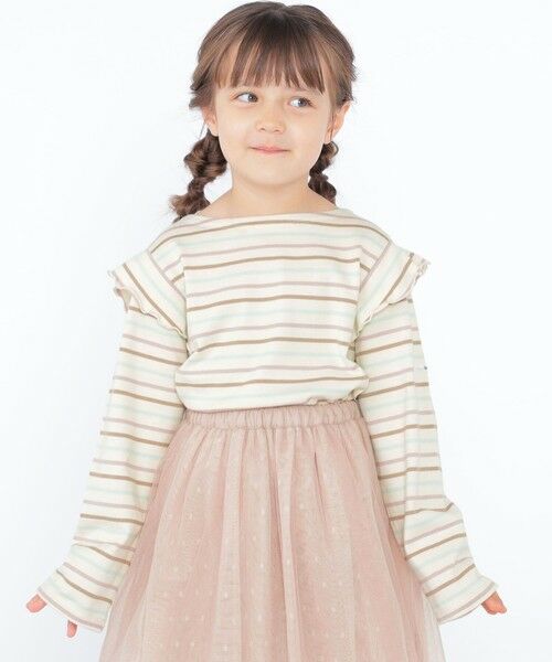 SHIPS / シップス Tシャツ | SHIPS KIDS:100〜130cm / オーガニック コットン フリル プルオーバー | 詳細1