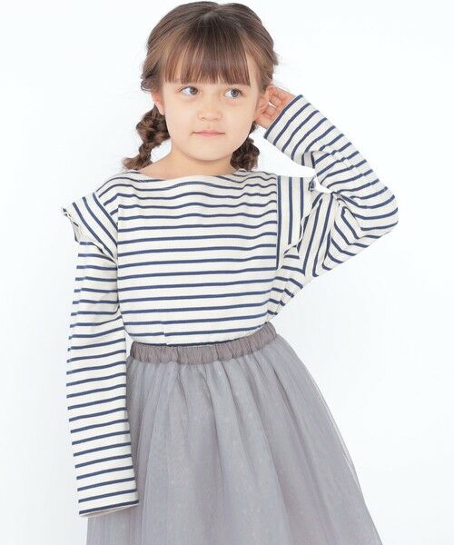 SHIPS / シップス Tシャツ | SHIPS KIDS:100〜130cm / オーガニック コットン フリル プルオーバー | 詳細18