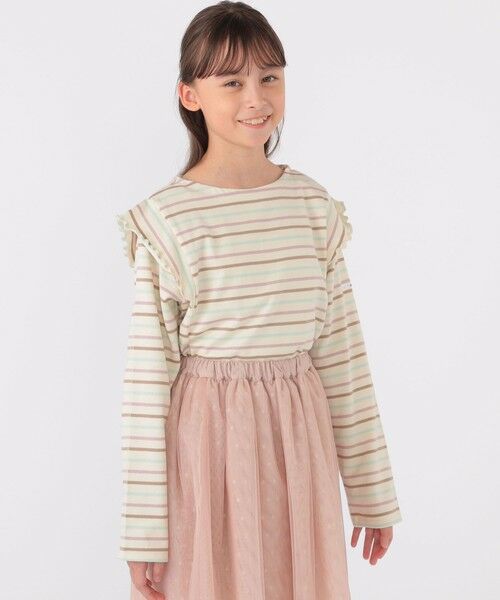 SHIPS / シップス Tシャツ | SHIPS KIDS:140〜150cm / オーガニック コットン フリル プルオーバー | 詳細1