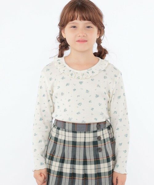 SHIPS / シップス Tシャツ | SHIPS KIDS:100〜130cm / フラワー テキスタイル 長袖 TEE | 詳細1