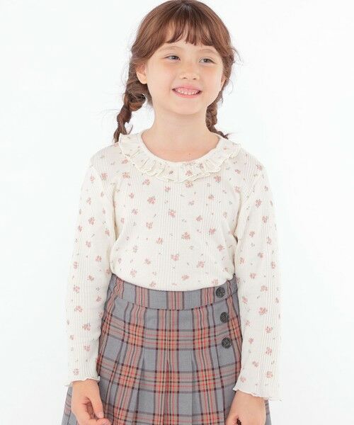SHIPS / シップス Tシャツ | SHIPS KIDS:100〜130cm / フラワー テキスタイル 長袖 TEE | 詳細21