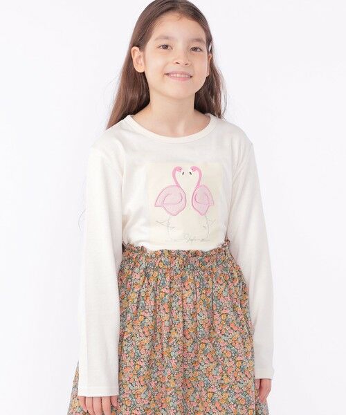 SHIPS / シップス Tシャツ | SHIPS KIDS:140〜150cm / ツイン バード フェイクファー 長袖 TEE | 詳細1