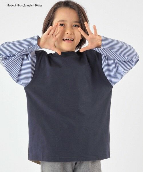 SHIPS / シップス Tシャツ | SHIPS KIDS:100〜130cm / パターン 切替 長袖 TEE | 詳細22