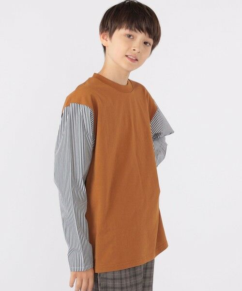 SHIPS / シップス Tシャツ | SHIPS KIDS:140〜160cm / パターン 切替 長袖 TEE | 詳細1