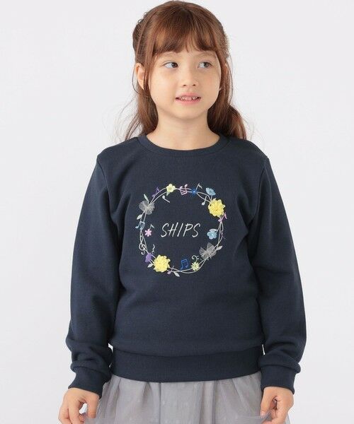 SHIPS / シップス Tシャツ | SHIPS KIDS:100〜130cm / ミュージック フラワー スウェット(ネイビー)