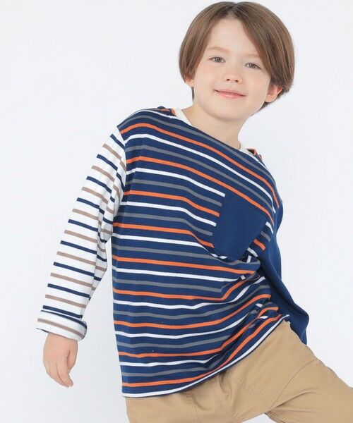 SHIPS / シップス Tシャツ | SHIPS KIDS:100〜130cm/クレイジー ボーダー ロングスリーブ Tシャツ | 詳細18