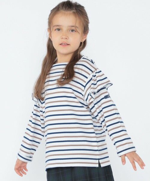 SHIPS / シップス Tシャツ | SHIPS KIDS:100〜130cm/ボーダー フリル ロングスリーブ Tシャツ | 詳細4