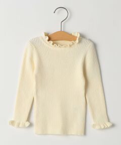SHIPS / シップス カットソー | SHIPS KIDS:80〜90cm /〈手洗い可能〉フリル リブ ニット