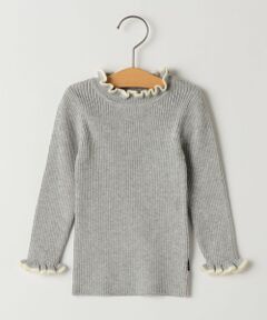 SHIPS / シップス カットソー | SHIPS KIDS:80〜90cm /〈手洗い可能〉フリル リブ ニット
