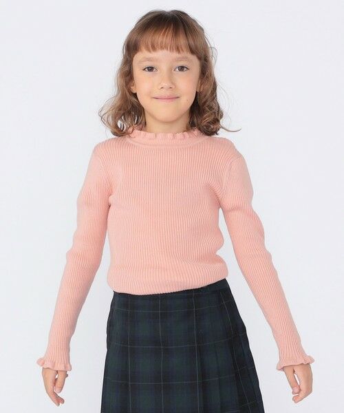 SHIPS / シップス カットソー | SHIPS KIDS:100〜120cm /〈手洗い可能〉フリル リブ ニット(ピンク系)