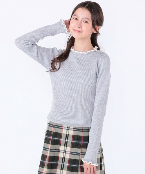 SHIPS / シップス カットソー | SHIPS KIDS:130〜150cm /〈手洗い可能〉フリル リブ ニット | 詳細8