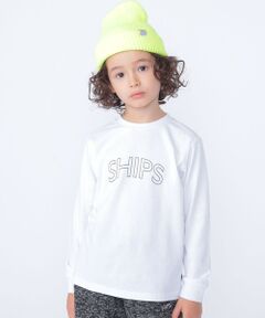 SHIPS / シップス カットソー | 【WEB限定】SHIPS KIDS:100〜160cm / SHIPS ラウンド プリント ロゴ ロングスリーブ Tシャツ