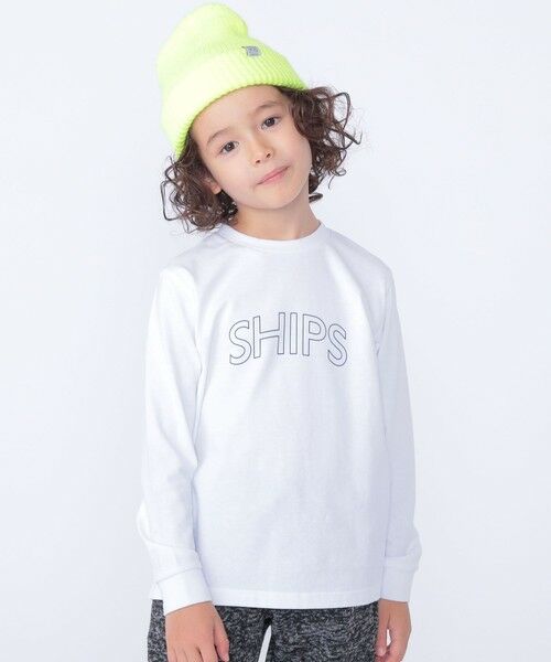 SHIPS / シップス カットソー | 【WEB限定】SHIPS KIDS:100〜160cm / SHIPS ラウンド プリント ロゴ ロングスリーブ Tシャツ | 詳細1