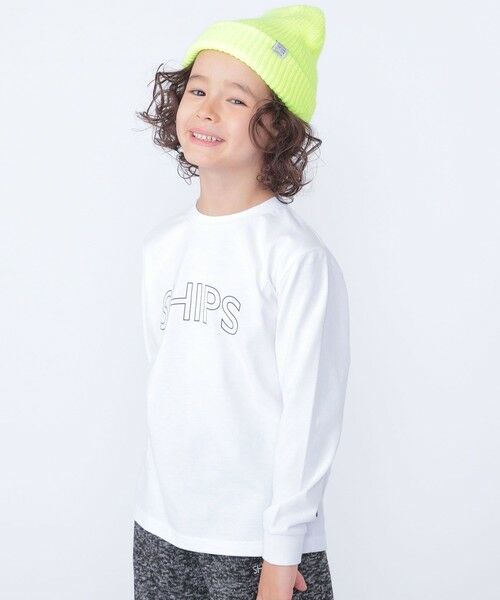 SHIPS / シップス カットソー | 【WEB限定】SHIPS KIDS:100〜160cm / SHIPS ラウンド プリント ロゴ ロングスリーブ Tシャツ | 詳細2