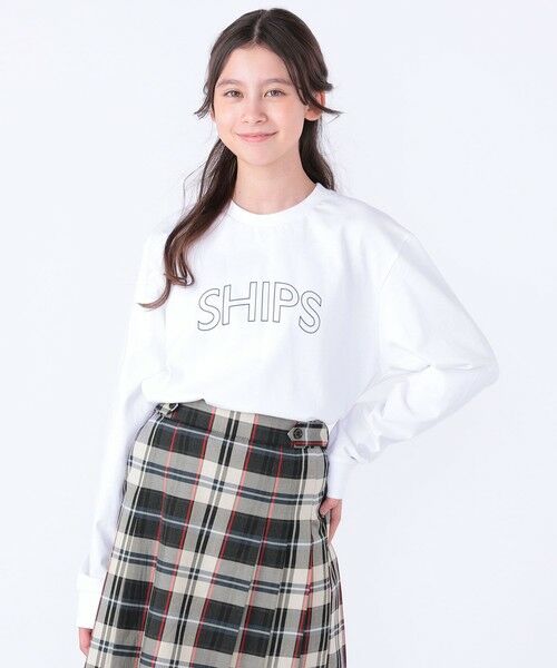 SHIPS / シップス カットソー | 【WEB限定】SHIPS KIDS:100〜160cm / SHIPS ラウンド プリント ロゴ ロングスリーブ Tシャツ | 詳細6