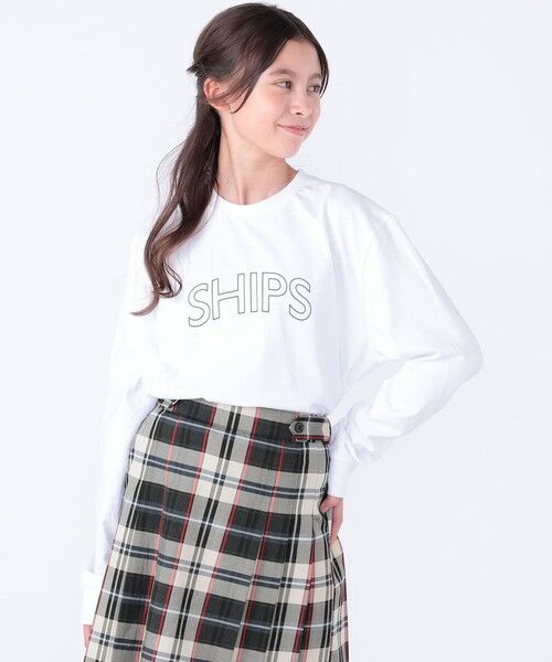 SHIPS / シップス カットソー | 【WEB限定】SHIPS KIDS:100〜160cm / SHIPS ラウンド プリント ロゴ ロングスリーブ Tシャツ | 詳細7