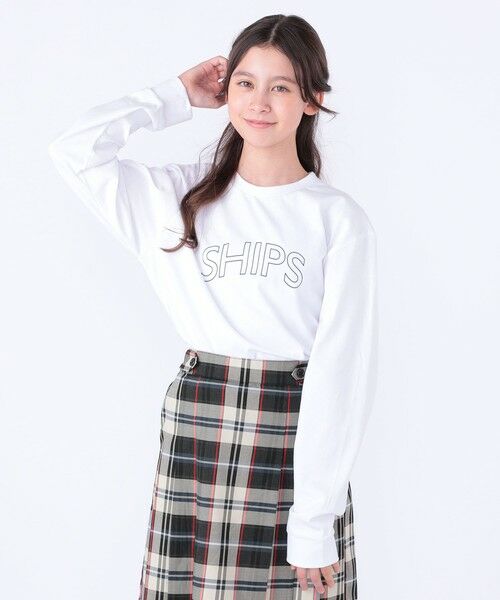 SHIPS / シップス カットソー | 【WEB限定】SHIPS KIDS:100〜160cm / SHIPS ラウンド プリント ロゴ ロングスリーブ Tシャツ | 詳細8