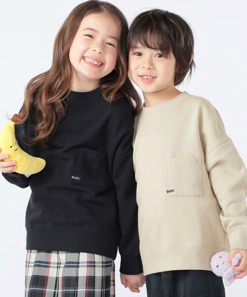 SHIPS / シップス スウェット | 【WEB限定】SHIPS KIDS:100〜160cm / NEW マイクロ ロゴ スウェット(ベージュ)