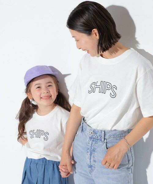 SHIPS / シップス Tシャツ | 【WEB限定】SHIPS KIDS:100〜160cm / 〈家族おそろい〉SHIPS ラウンド プリント ロゴ  Tシャツ | 詳細2