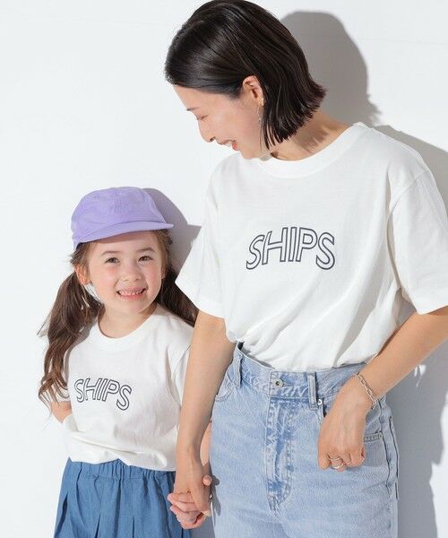 SHIPS / シップス Tシャツ | 【WEB限定】SHIPS KIDS:100〜160cm / 〈家族おそろい〉SHIPS ラウンド プリント ロゴ  Tシャツ | 詳細3