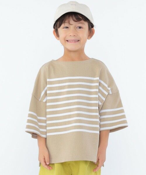 SHIPS / シップス Tシャツ | SHIPS KIDS:100〜170cm / パネル ボーダー 半袖 TEE | 詳細1