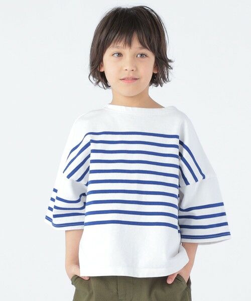 SHIPS / シップス Tシャツ | SHIPS KIDS:100〜170cm / パネル ボーダー 半袖 TEE | 詳細20