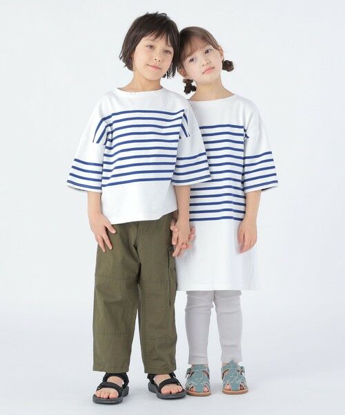 SHIPS / シップス Tシャツ | SHIPS KIDS:100〜170cm / パネル ボーダー 半袖 TEE | 詳細23