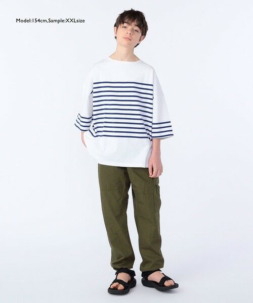 SHIPS / シップス Tシャツ | SHIPS KIDS:100〜170cm / パネル ボーダー 半袖 TEE | 詳細25
