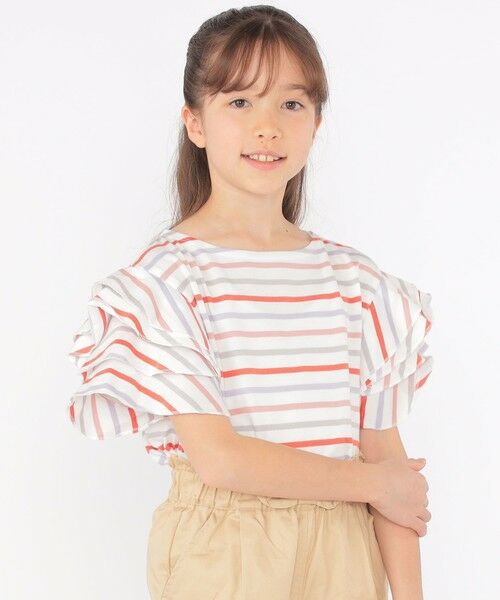 SHIPS / シップス Tシャツ | SHIPS KIDS:140〜150cm / オーガニック コットン フリル スリーブ TEE | 詳細1