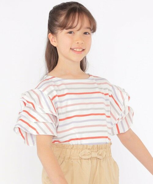 SHIPS / シップス Tシャツ | SHIPS KIDS:140〜150cm / オーガニック コットン フリル スリーブ TEE | 詳細2