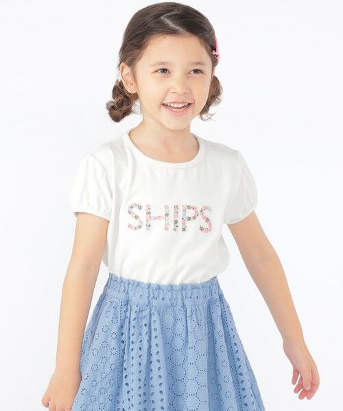 SHIPS / シップス Tシャツ | SHIPS KIDS:100〜130cm / ガーリー 刺繍 ロゴ TEE | 詳細1