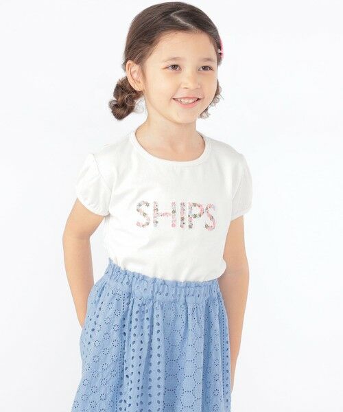 SHIPS / シップス Tシャツ | SHIPS KIDS:100〜130cm / ガーリー 刺繍 ロゴ TEE | 詳細2