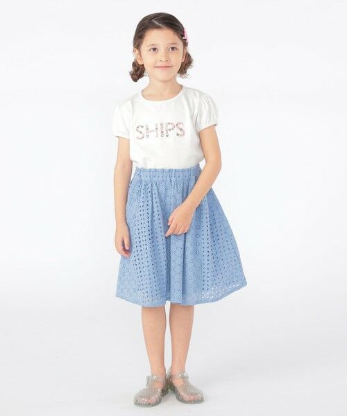 SHIPS / シップス Tシャツ | SHIPS KIDS:100〜130cm / ガーリー 刺繍 ロゴ TEE | 詳細5