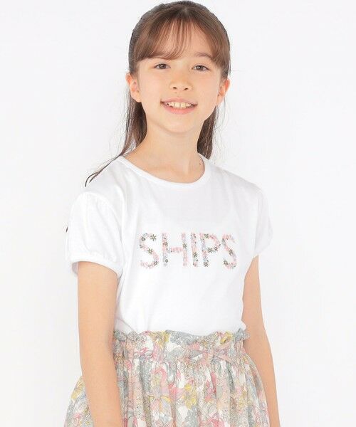 SHIPS / シップス Tシャツ | SHIPS KIDS:140〜150cm / ガーリー 刺繍 ロゴ TEE | 詳細1