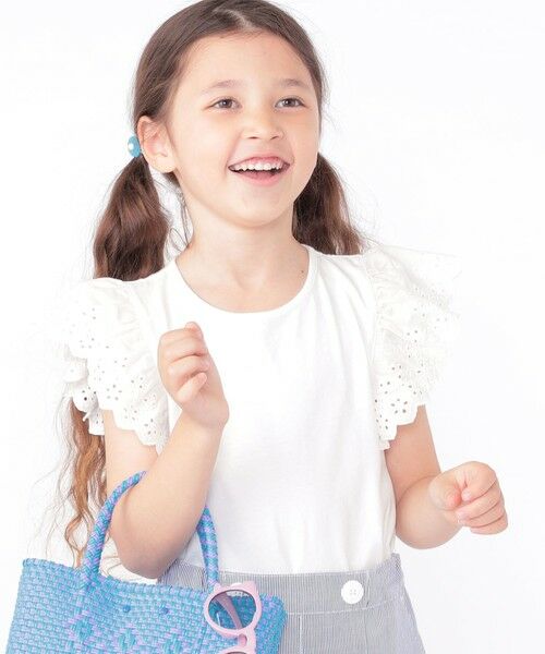 SHIPS / シップス Tシャツ | SHIPS KIDS:100〜130cm / レース フリル 半袖 TEE | 詳細1